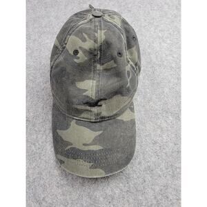 Hollister Hat Cap Strap Back Green Camo Embroidered Seagull Logo Baseball Mens